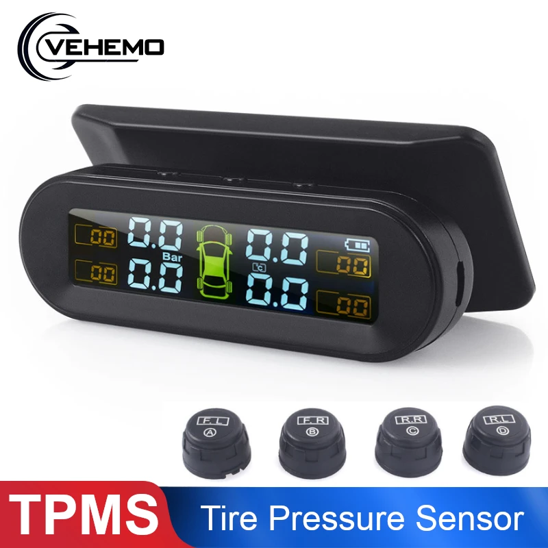 

with 4 External Sensor Wireless Tire Pressure TPMS Universal Windshield Dashboard Real-Time Display