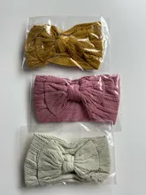 Diademas de lazo de nailon trenzado para niña, turbante ancho liso de punto con Cable, accesorios para el cabello, 27 colores, 1 Uds.
