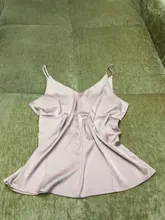 Top Women Tank-Tops Spaghetti-Strap White Cami Satin Silk Summer Camisole Basic V-Neck