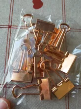 TUTU 10 unids/lote Color sólido oro rosa Clips de carpeta metálicos notas carta Clip de papel suministros de oficina H0059