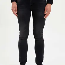 DeFacto мужские черные джинсы, Мужские повседневные длинные джинсовые брюки со средней талией, облегающие мужские джинсовые брюки Bottoms-L1835AZ19AU