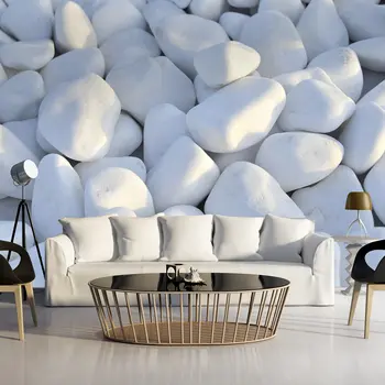 

Wall mural-pebbles White-250x175 cm