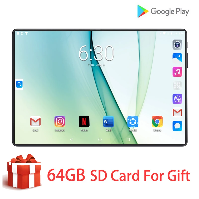 

Newest 10 Inch tablet Android 9.0 Octa Core 6GB RAM 128GB ROM 3G 4G FDD LTE Wifi GPS Phone call HD Glass Screen Tablet pc 10.1