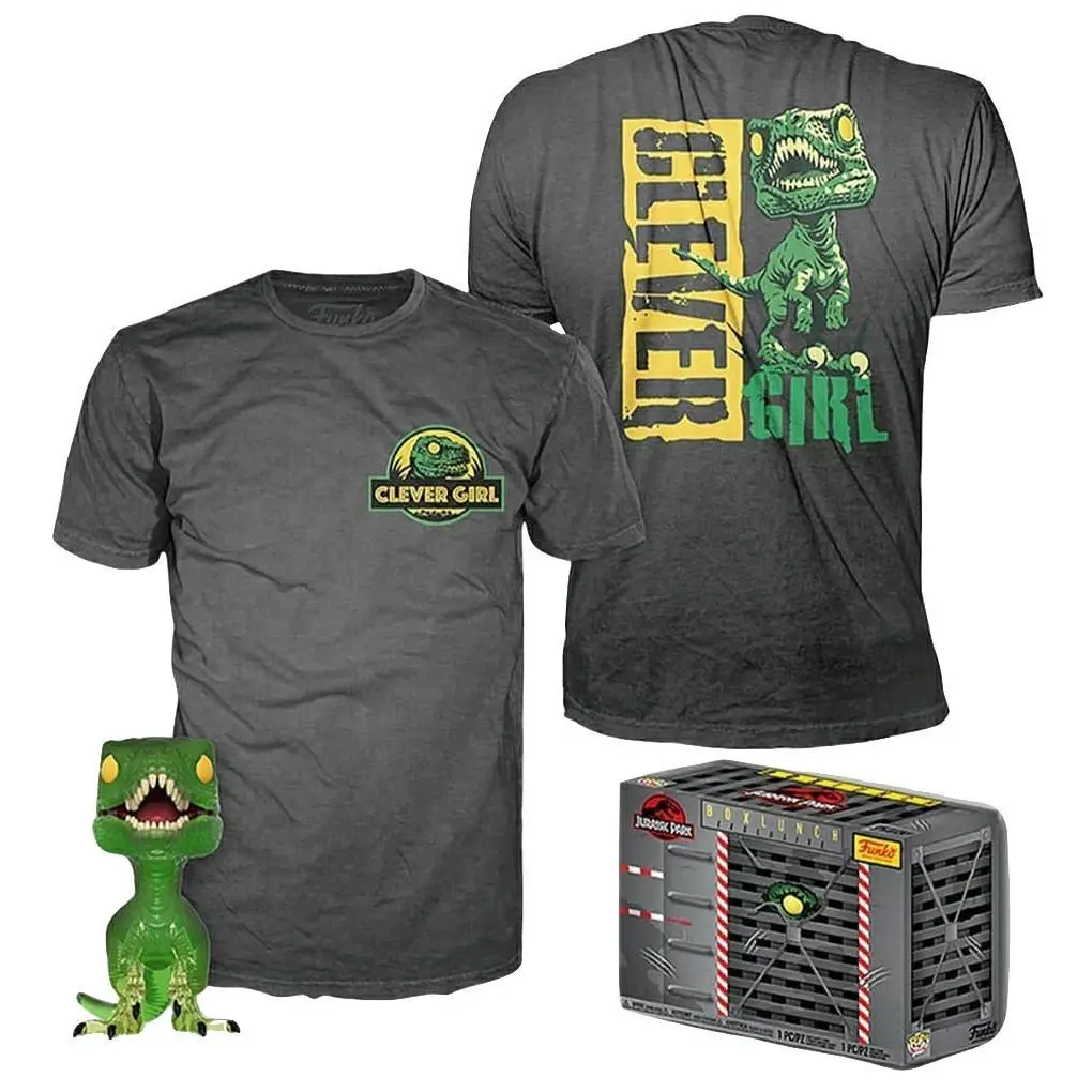 Набор Funko Pop and Tee: Фигурка Парк юрского периода (Jurassic Park) Умный Раптор (Clever Raptor) (47631) 9