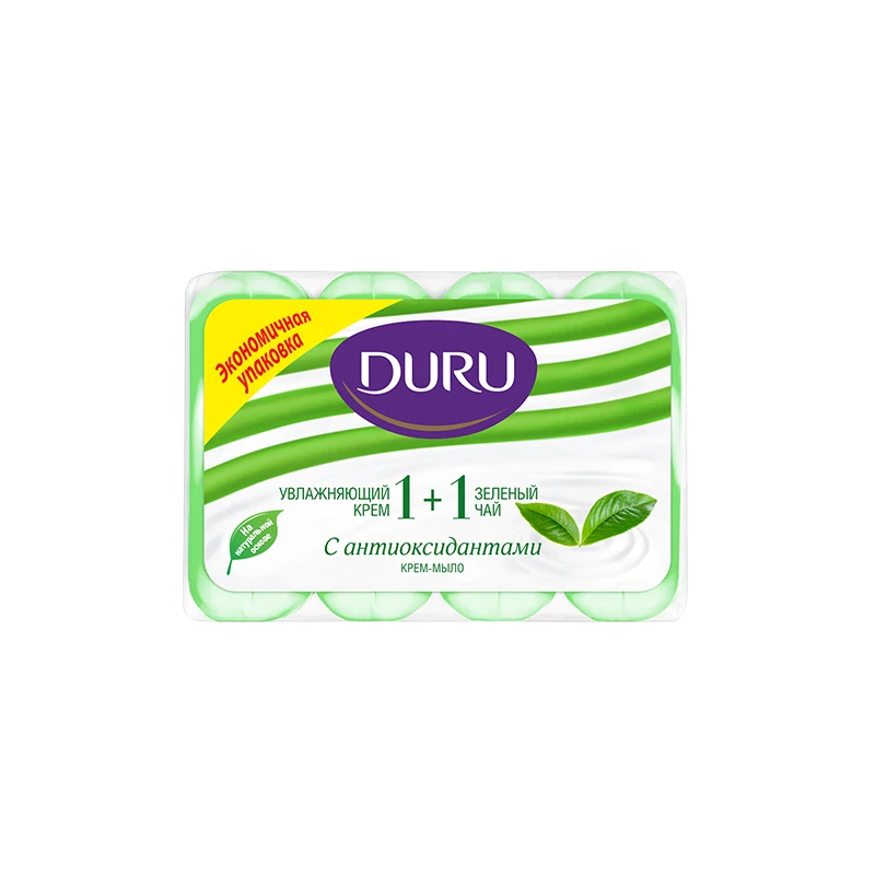Туалетное мыло Duru Soft Sens 1+1 Крем+Зеленый Чай 4*90 г | Красота и здоровье