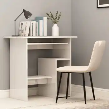 

Desk glossy white 80x45x74 cm in chipboard office furniture