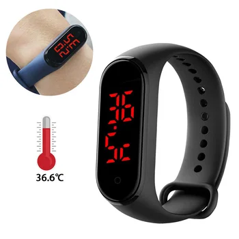 

Intelligent Health Bracelet LED USB Rechargeable Smart Body Temperature Watch Monitor Thermoeter Clock Display Smart Wristband