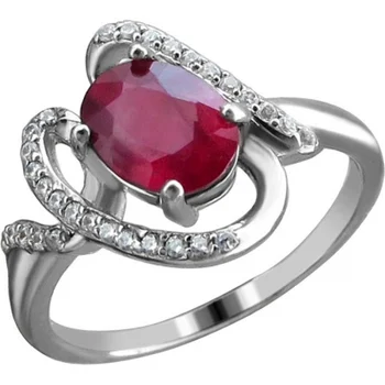 

Esthete ring with Ruby and cubic zirconia