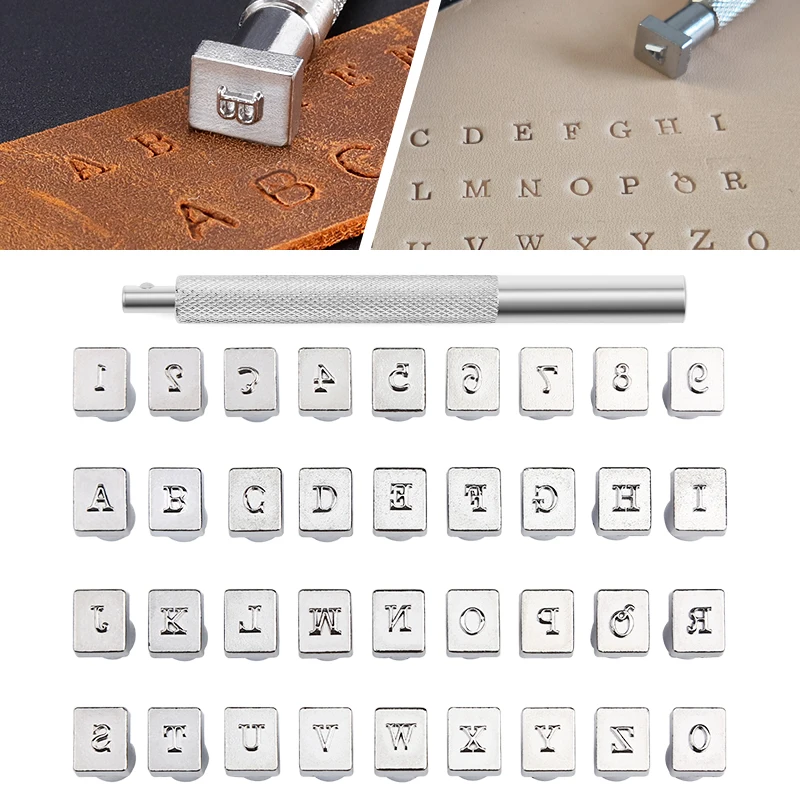 TLKKUE Leather Stamping Kit Punch Tool Number Letter Alphabet Stamps For Leather Stamp Kit Handmade Craft Working Tool number letter stamp set leather craft stamps leather letter punch alphabet number stamp set
