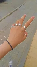 Punk Cool Hip-hop-Juego de anillos abiertos multicapa ajustable, cuatro dedos, juego de anillos para mujer, fiesta gótica, joyería de calle