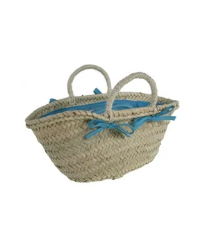 

Carrycot Mallorcan child closed blue with rope handle. Measures: 15x30x12 cm.
