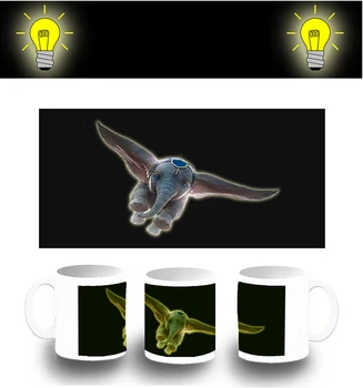 

CUP PHOTOLUMINESCENT FLYING ELEPHANT glitter mug
