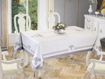 

Tulip Printed Rectangular Table Cover Silver