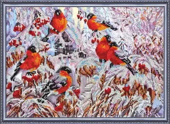 

Av-216 set for embroidery with beads 'abris art' 'снегири', 45*30 cm
