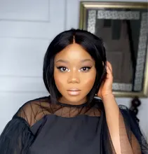 Luvin-mechones de cabello humano postizo brasileño, extensiones de cabello humano liso con cierre frontal de encaje 4X4