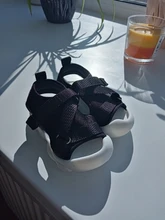 Verano niño Sandalias Zapatos de chica de bebé red monocolor de tela transpirable niños zapatillas de deporte infantil para niños chicas deporte sandalias SYJ035