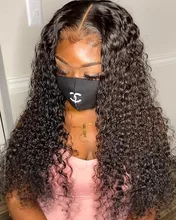 8-28 30 40 pulgadas paquetes de ondas profundas con cierre de pelo brasileño rizado 100% humano onda de agua 3 4 paquetes de tejido y cierre de encaje