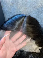 Peluca de cabello humano transparente con malla frontal para mujeres negras, pelo Remy ondulado de 30 pulgadas, color marrón ombré, prearrancado