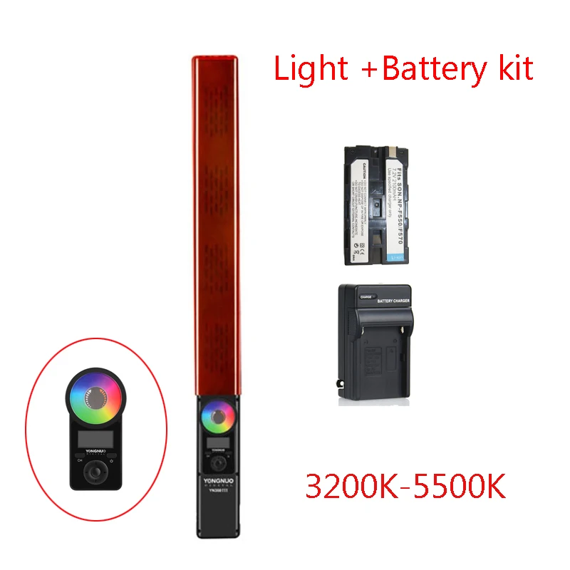 Yongnuo YN360 III YN360III ручной 5500K 3200 K-5500 K RGB лед на палочке светодиодный видео свет сенсорный Регулировка управления светодиодный с батареей - Цвет: 3200K-5500K