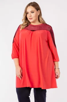 

Tunic artessa plus size, three quarter sleeve, sequined, made of polyester.