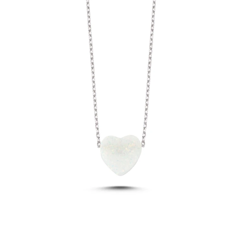 

Opal Stone Heart Necklace