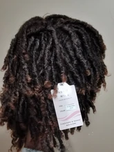 Wignee corto Borgoña sintético pelucas para mujeres negras de locs Afro africano peinado trenzado pelucas Crochet giro fibra pelucas de cabello