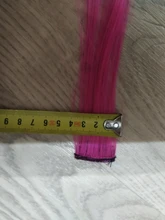 Lupu-extensiones de cabello sintético para niña, horquilla larga y lisa con un Chip en color arcoíris resaltado, para cabello falso