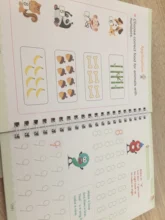 Libros mágicos reutilizables para niños, kit de escritura de caligrafía 3D, escritura de números en inglés, práctica mágica, 4 unidades