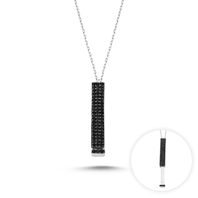 

Silver 925 Sterling Zircon Cubic Zirconia Drop Rod Pendant