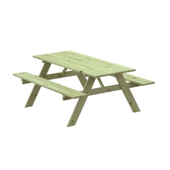 

Table Picnic Wood Solid 28 mm With Bank 177x151x77 cm 8 People