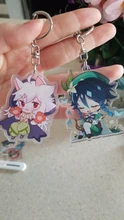 LLavero de Anime Genshin Impact Venti Hutao Zhongli Diluc Xiao Man para mujer, accesorios, bolso colgante, regalos del anillo