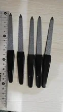 1or5 uds/negro Mango de Metal limas de uñas de doble cara fuerte borde manicura belleza y aseo pedicura para el cuidado de los pies herramientas
