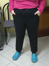 Trousers Harem-Pants Elastic Warm Winter Large-Size Women Loose Cotton Casual Solid Lambskin-Thicker