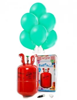 

Helium cylinder Disposable 0. 25m3 with 30 Balloons Aqua Metallic