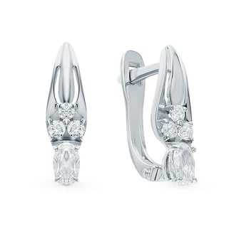 

Silver earrings with cubic zirconia sunlight sample 925