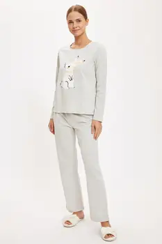 

DeFacto Tavşan Baskılı Uzun Kollu Pijama Takımı-S6597AZ20AU