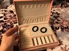 Caja de cuero para joyería de doble capa, caja de almacenamiento de ornamento para pendientes y pendientes, joyero grande multifunción, novedad