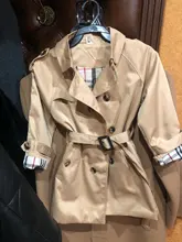 Abrigo de tenis Vintage para bebé, ropa para niño y niña, chaqueta a prueba de viento, cortavientos británico con doble botonadura, cinturón con botón para Collar