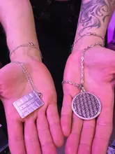 1PC De la flor De la vida budista collar largo cadena semilla De la vida Geometría Sagrada Fleur De Vie De Yoga collar Namasté