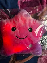 34CM Creative Toy Luminous Pillow Soft Stuffed Plush Glowing Colorful Stars Cushion Led
