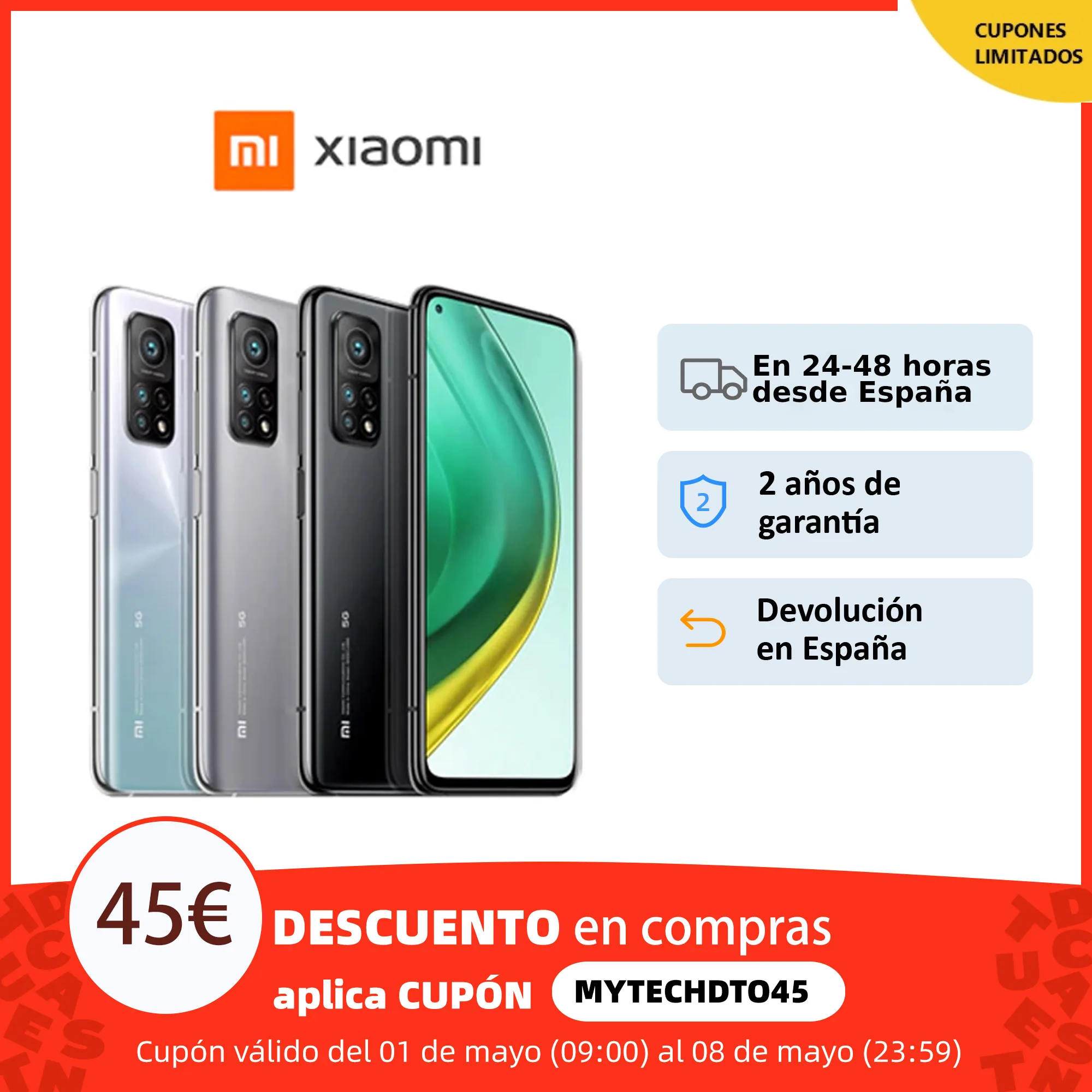 Xiaomi Mi 10T Pro 5G, smartphone, pantalla flagship 108MP IA, teléfono móvil, TrueColor, protección ocular, vídeo 8K, Wi-Fi 6