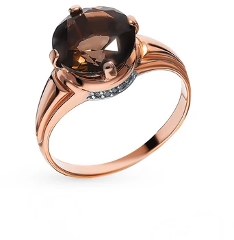 

Silver ring with раухтопазами and cubic zirconia sunlight sample 925