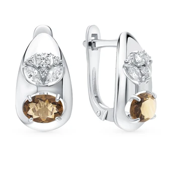 

Silver earrings with crystals and cubic zirconia sunlight sample 925