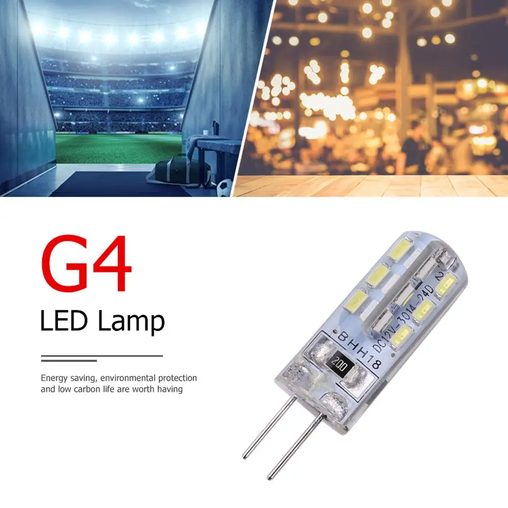

2W SMD3014 G4 LED Lamp DC 12V 24 SMD3014 110LM White LED replace Silicone Corn Bulb Halogen Light