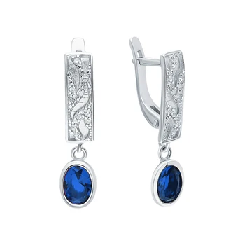 

Silver earrings with alpanite and cubic zirconia sunlight sample 925