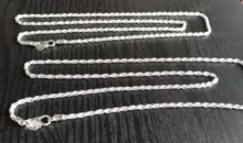 Chain Necklace Wedding-Jewelry 925-Sterling-Silver AGLOVER Fashion Woman 3MM for Gift