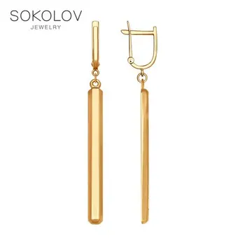 

SOKOLOV drop earrings of gold fashion jewelry 585 women's male, long earrings