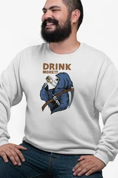 

Angemiel Wear More Drink Grim Reaper White Men 'S Sweatshirt