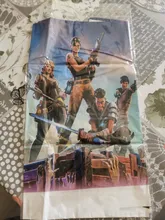 Fortnite-bandeja de vasos de papel para decoración de cumpleaños, Set de vajilla, accesorios para fiesta, Fondo de cumpleaños, paño