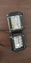 Barra de luces LED de trabajo, de 60 W, 4 pulgadas, 20 LEDs, resistente al agua, para trabajo, conducción de botes, coches, tractores y camiones, 12V y 24V